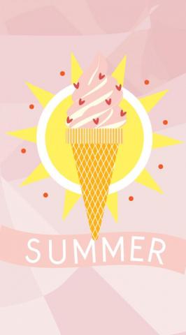 Summer Pink Ice Cream Sundae iPhone Lock Wallpaper Panpins