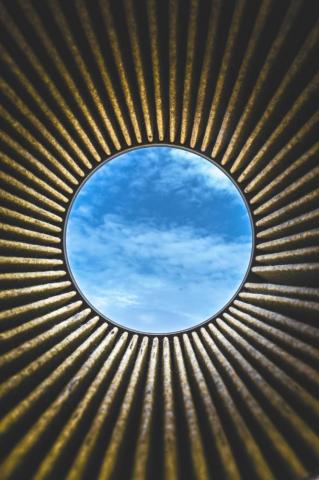 Round Blue And White Hole Under Sky Photo