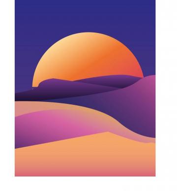 Cartoon Sunset Aesthetic Picture Books Illustration Graphic
