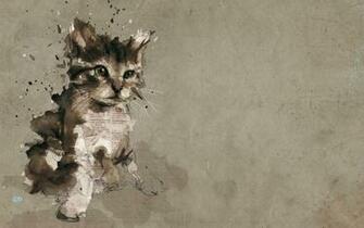 Cats Wallpaper Abstract Animals Digital Art