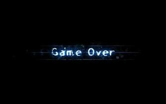 Wallpaper Game Over Black Blue White Inscription