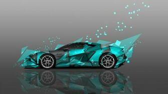 4k Lamborghini Asterion Side Abstract Aerography Car
