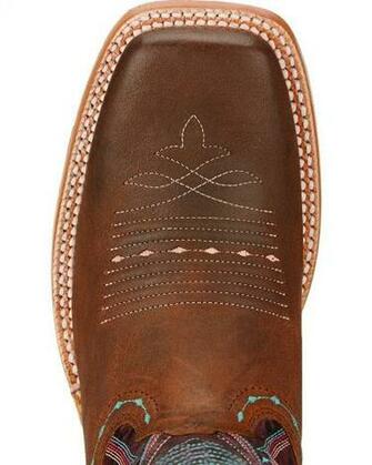 Ariat Women S Vaquera Square Toe Western Boots Khaki With Image