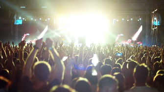 Raised Hands At A Rock Concert Simultaneously Clapping Crowd Of