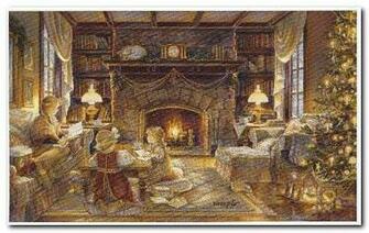 Christmas Cottage Wallpaper