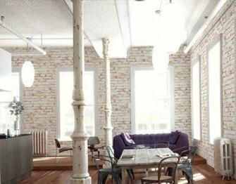 White Painted Distressed Red Brick Wall Effect Feature Wallpaper