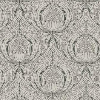 Graham Brown Voyesy Gilded Gold Vintage Floral Leaf Damask Wallpaper