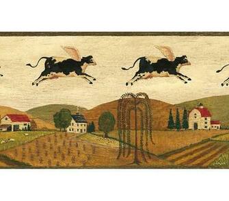 Black Country Cows Wallpaper Border