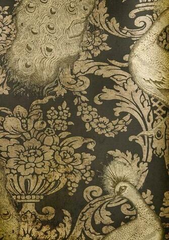 Black And Gold Wallpaper Damask Byron Inspired