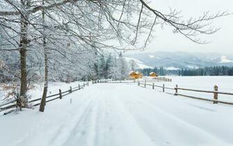 Snow Covered Village Wallpaper And Image Pictures