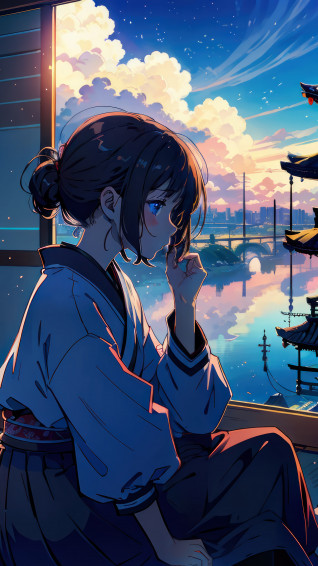 Anime Girl Japanese Room Art 4k Wallpaper iPhone HD Phone 6971l