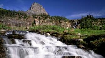 Background Park Montana National Glacier Mountain Cascade Cool