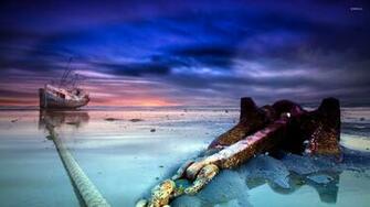 Abandoned Ship S Anchor Wallpaper Fantasy