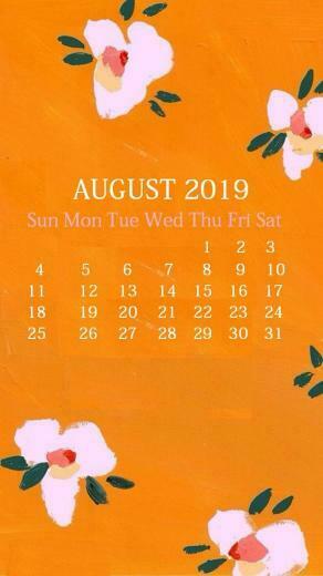Cute iPhone August Calendar Background Calendars