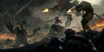Ork Attack Wallpaper Art Warhammer 40k Fantasy