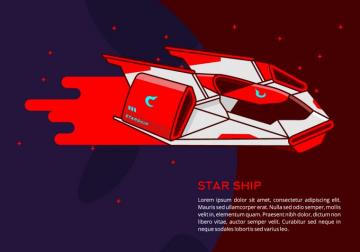 Starship Background Vectors Clipart Graphics