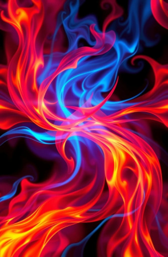 Red And Blue Fire Wallpaper
