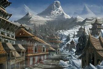 Fantasy Village Wallpaper