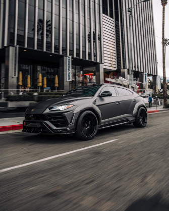 Matte Dark Gray Lambo Urus Goes By The Hair Salon Achieves