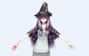 Wallpaper Hands Bows Blue Eyes Jacket Cape Art