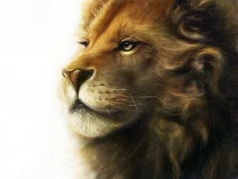 Photos Lions Big Cats Animals Painting Art White Background