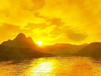 Yellow Sunset At The End Of Day Red Blue Green Or