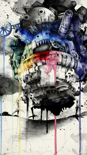 Howls Moving Castle iPhone Wallpaper
