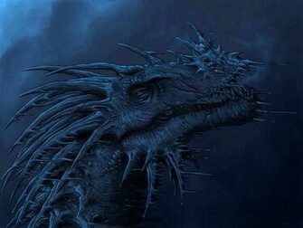 Blue Dragon Head Dragons Wallpaper