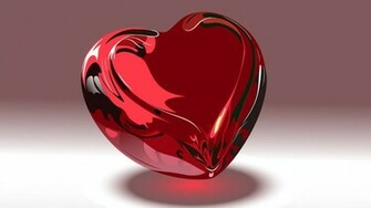 3d Liefde Hart Wallpaper Met Een Groot Rood Liefdes In HD