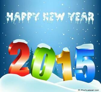 Happy New Year With Stylish Colorful Text And Snow
