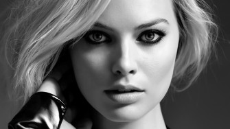 Margot Robbie Celebrities Girls HD Monochrome Black And White Portrait Wallpaper