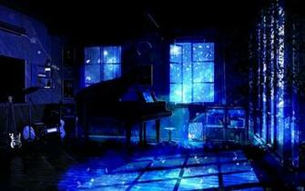 Music Room Piano Anime Original Dark Wallpaper