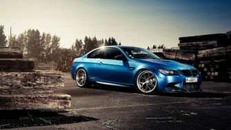 Bmw M3 Blauen Auto Seitenansicht Hintergrundbilder
