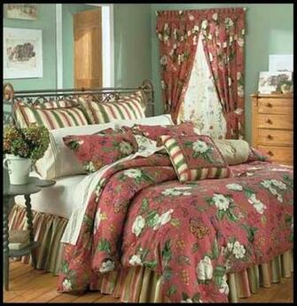 Garden Image Williamsburg Coral Crimson Red Magnolia Wallpaper Border