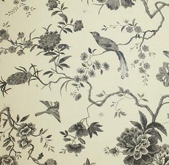 Bird Wallpaper Charcoal Pillemont Toile By Sanderson