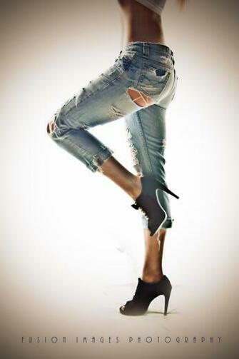 Jeans Shoes Models High Heels Legs