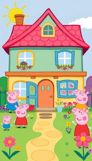 Peppa Pig House Wallpaper