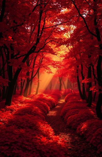Red Forest Wallpaper