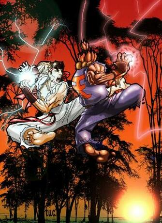Ryu Vs Akuma By Thoughtupcreations