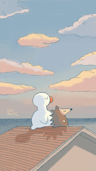 Cute Animal Themed Phone Computer Wallpaper In Soothing