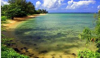 Hanalei Beaches Bay Beach Kauai Hawaii By The Seaside