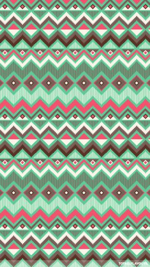 Install This Green And Pink Aztec Pattern iPhone Wallpaper