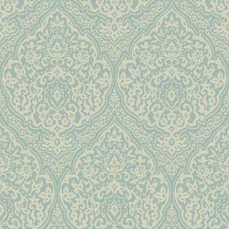 Interior Place Teal Grey Gg4777 Framed Damask Wallpaper