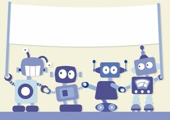 Cute Robot Background Robots Seamless Pattern