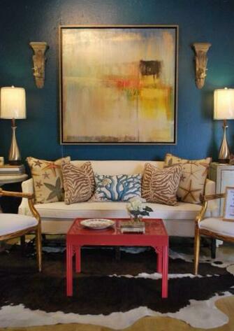 Royal Blue Distressed Wall Sean S House