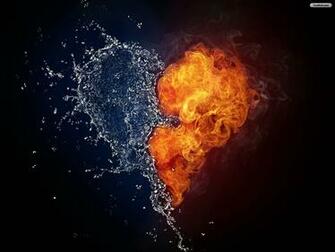 Water And Fire Love Wallpaper