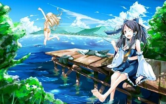 Anime Summer Fun Girls In Bikini Wallpaper High
