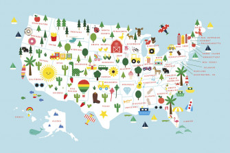 Fun Usa Map Affordable Wall Mural Photowall