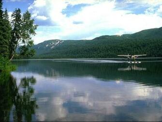 Alaska Float Plane On Se Alaskan Lake Nature Wallpaper Featuring