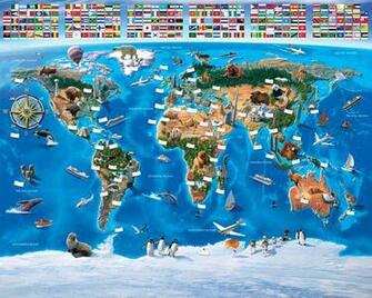 Walltastic Wallpaper Original Motif 3m Map Of The World Lilla